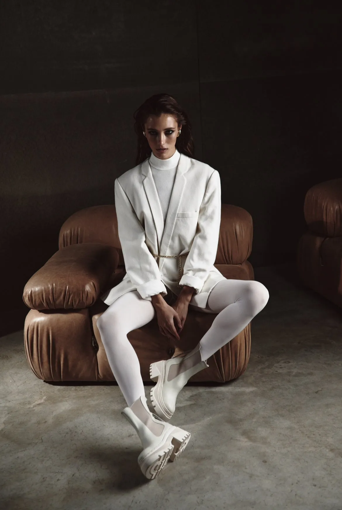 Cream Chelsea Boots