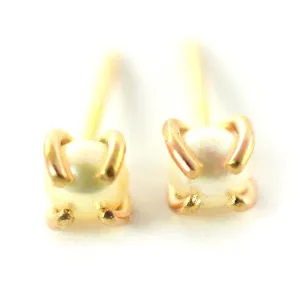 Cream Pearl Stud Earrings