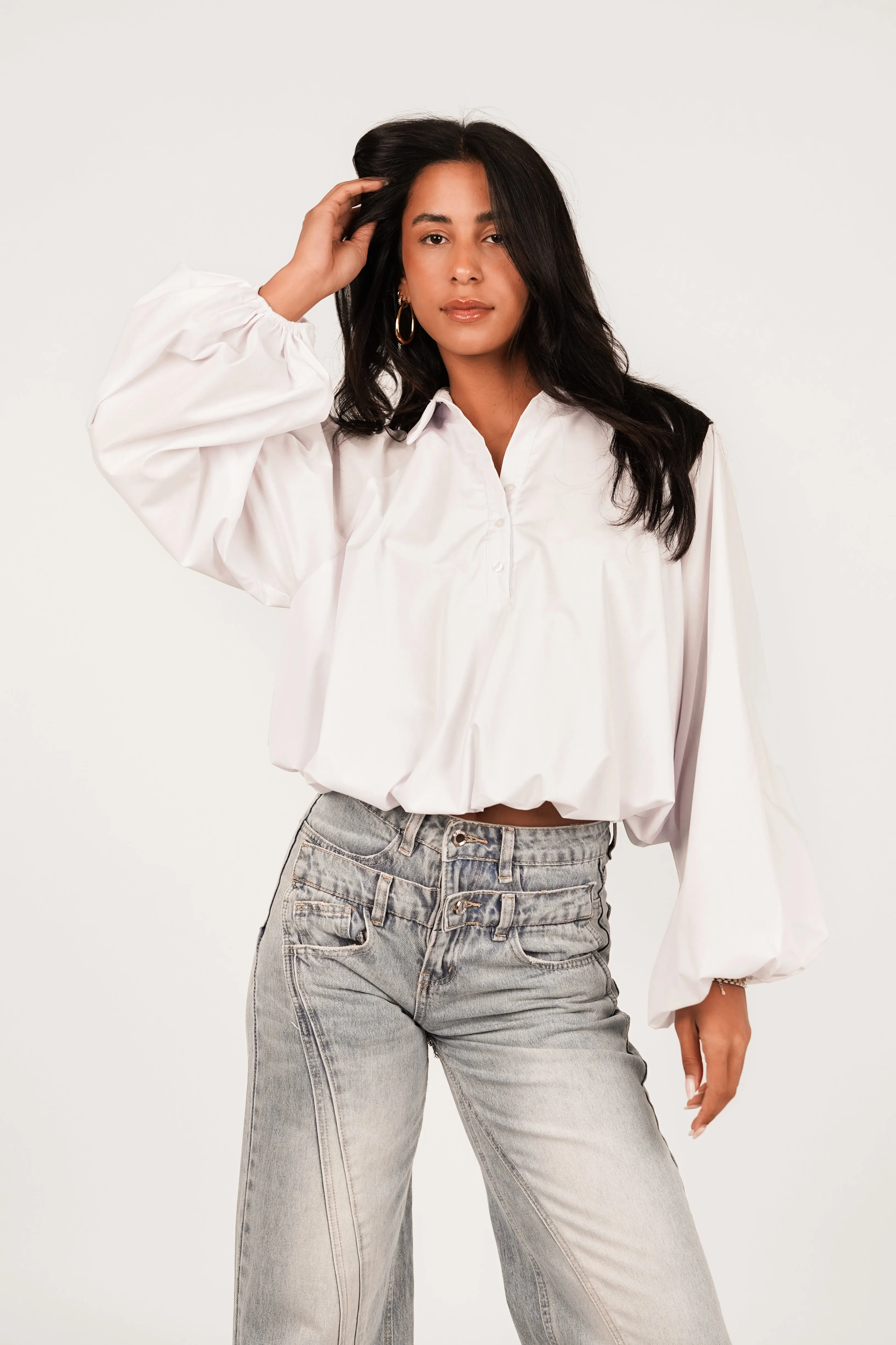 Cropped blouse peplum wit - Marley