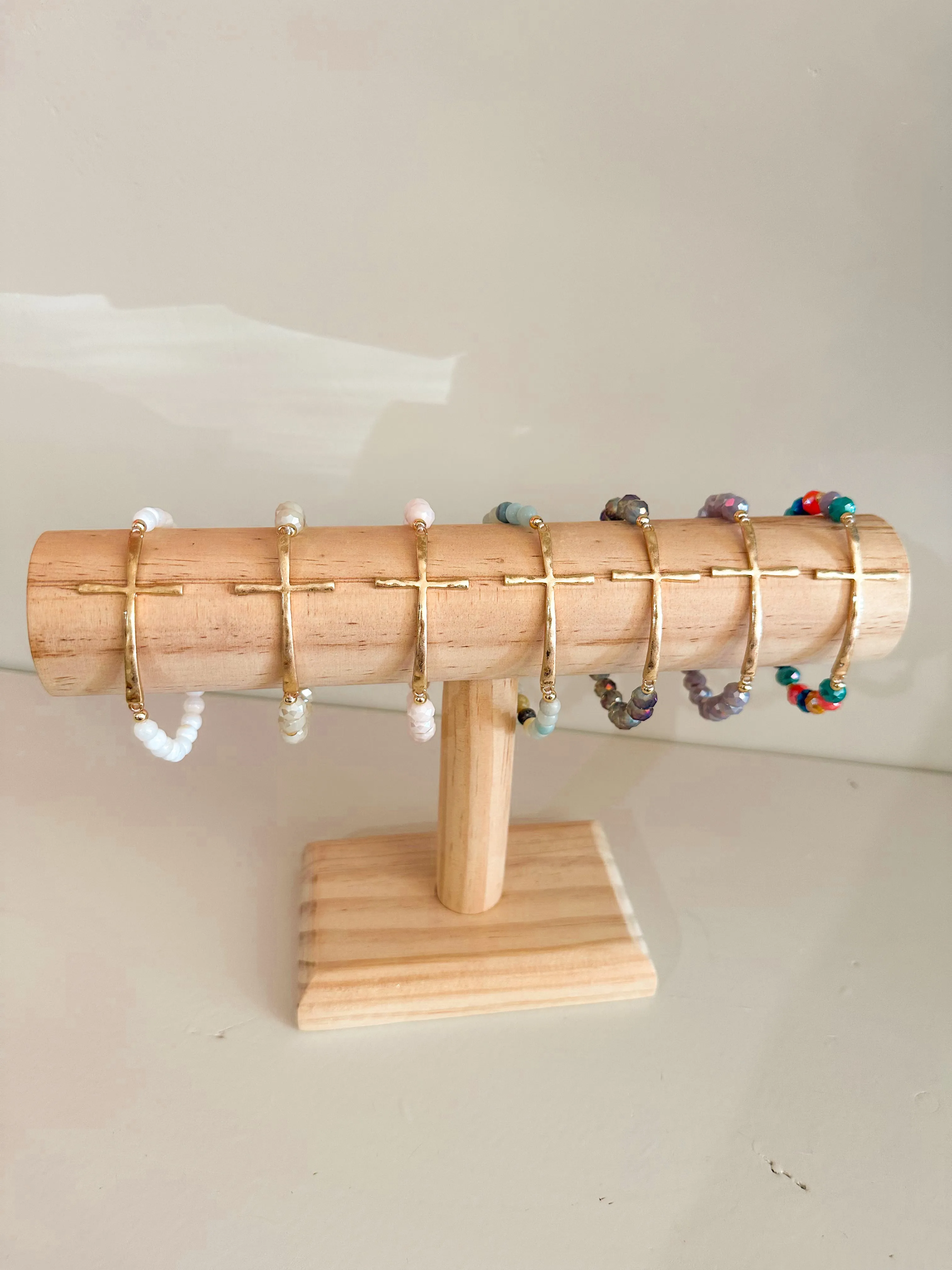 Cross Charm Beaded Bracelets