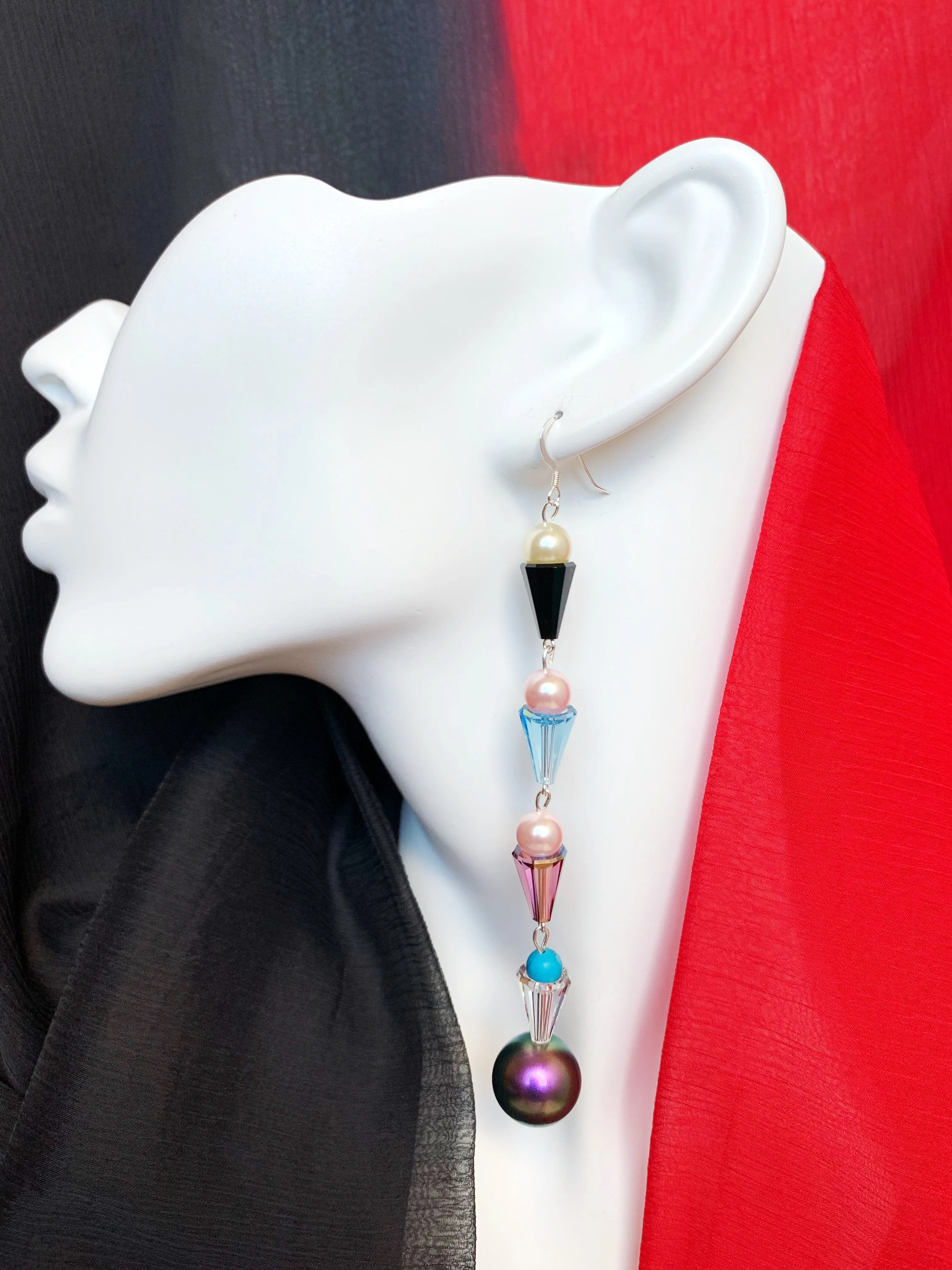 Crystal Cone Earrings - Ice cream
