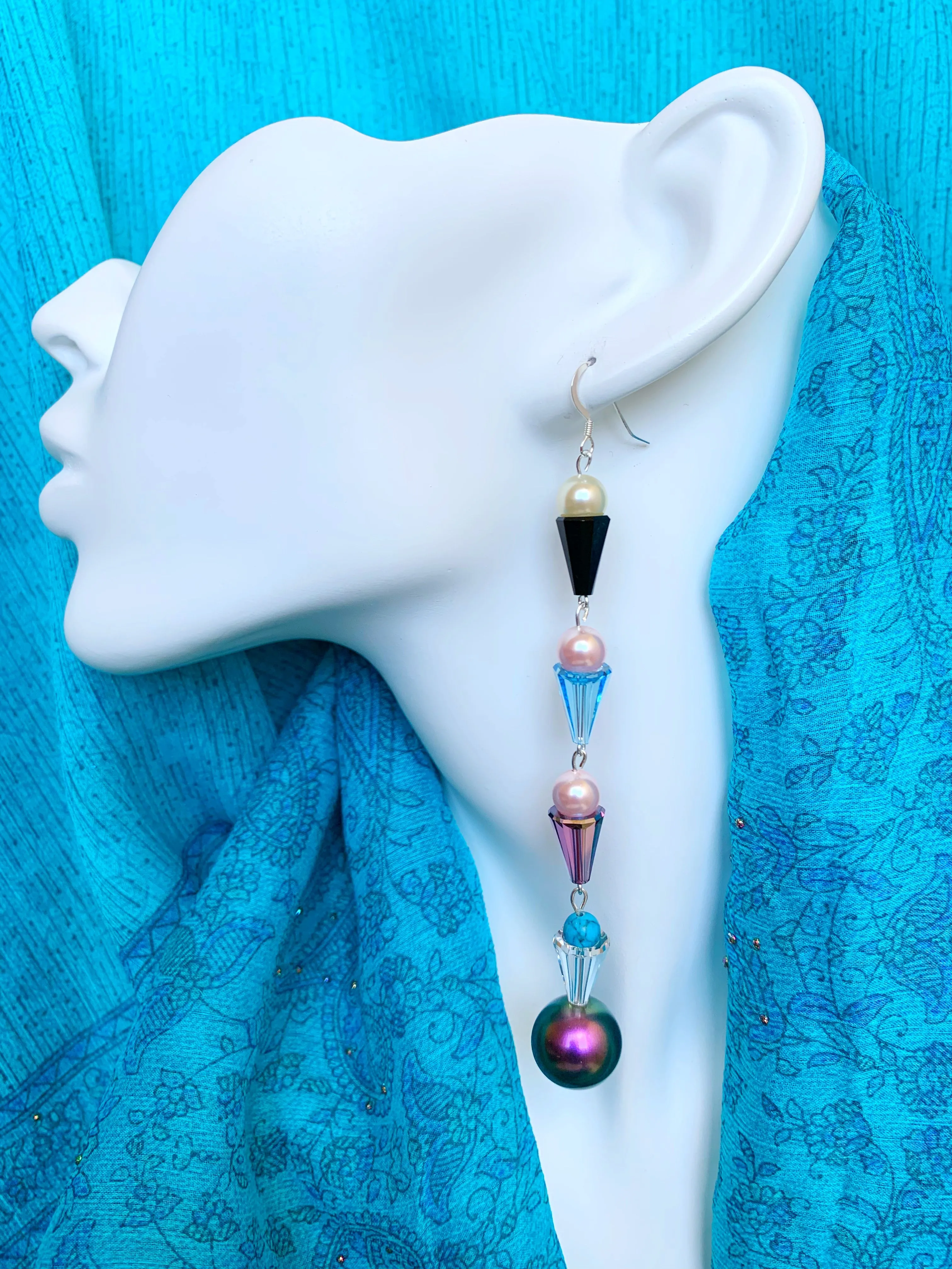 Crystal Cone Earrings - Ice cream