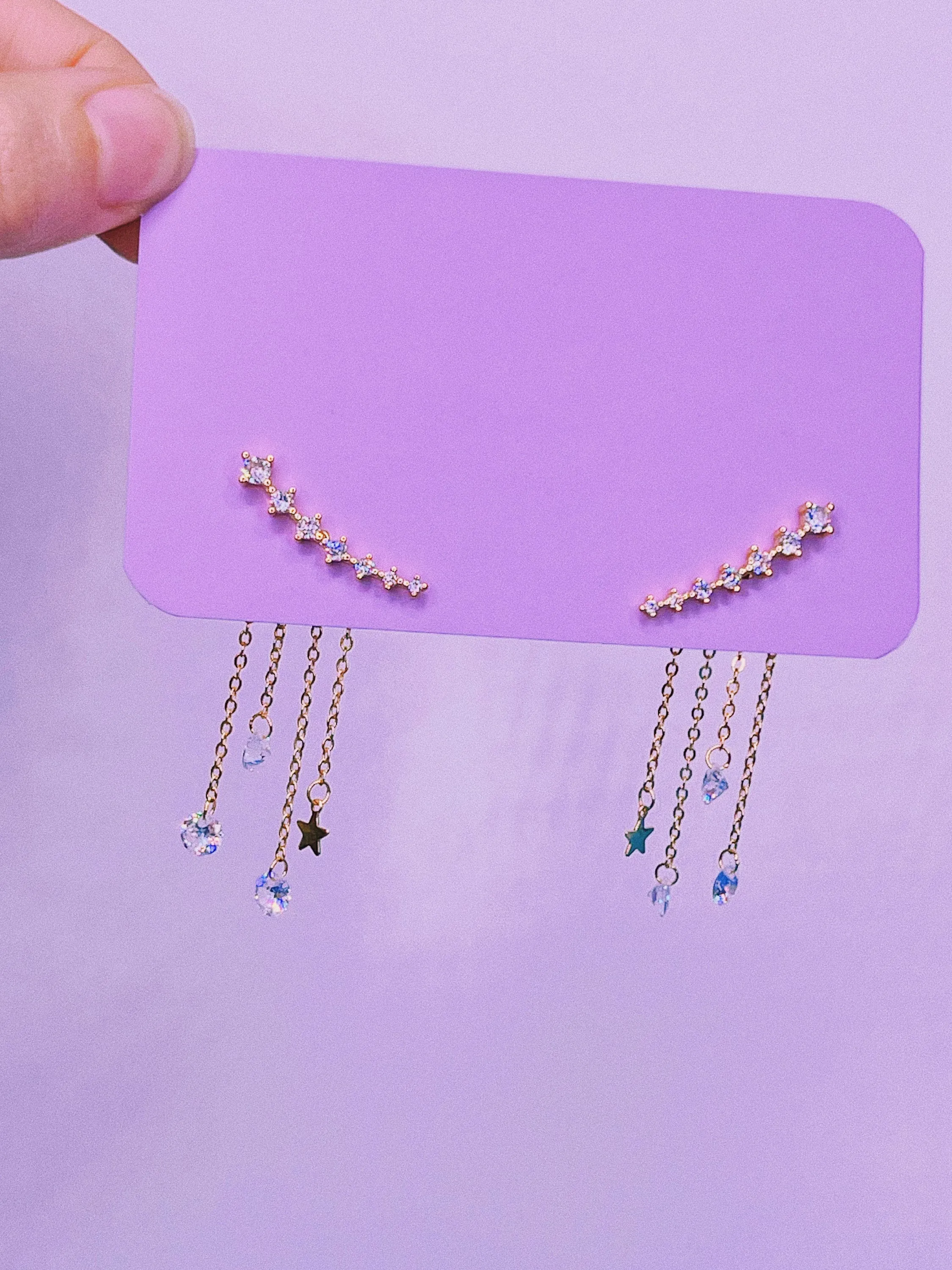 Crystal Crawler Tassel Earrings