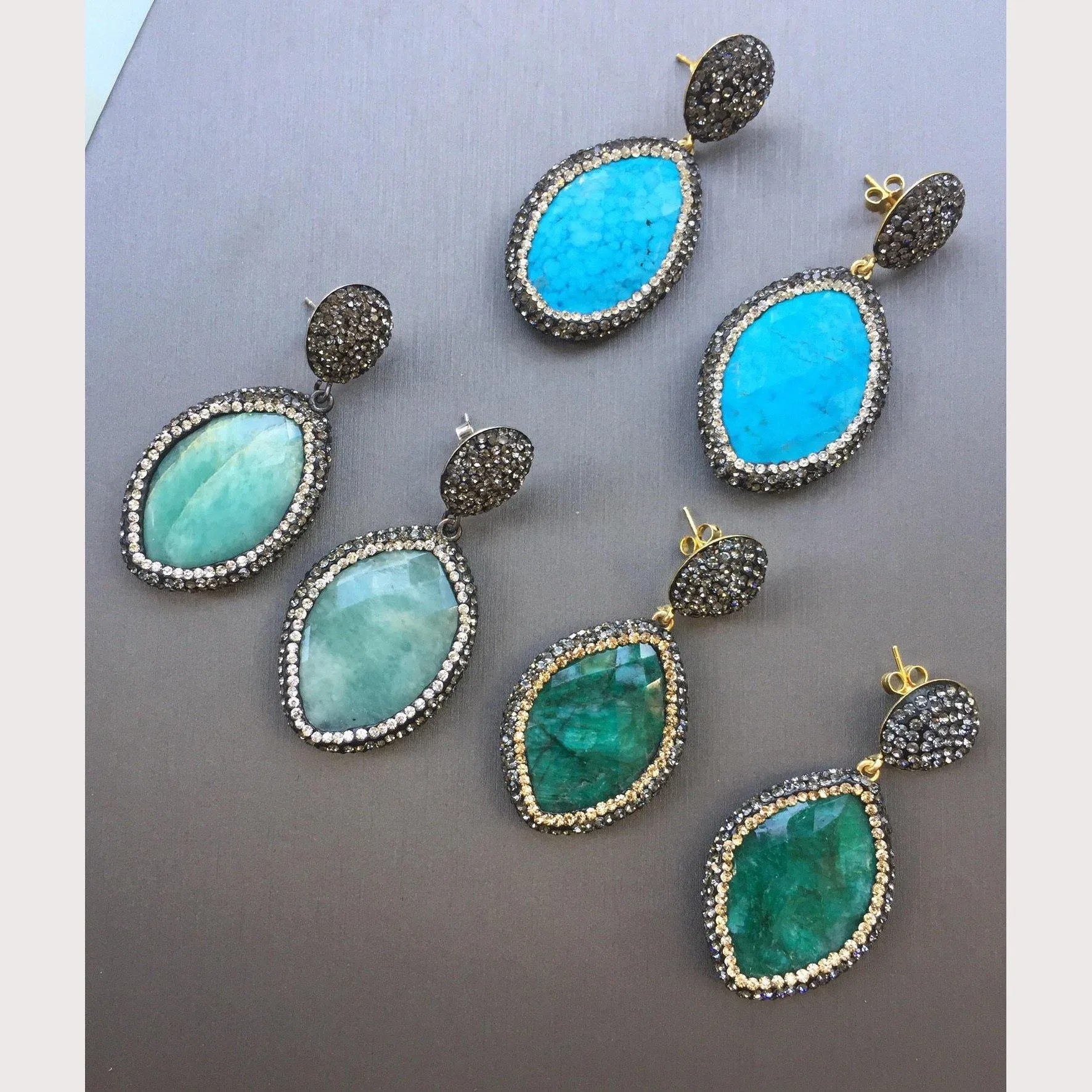 Crystal Gemstone Earrings