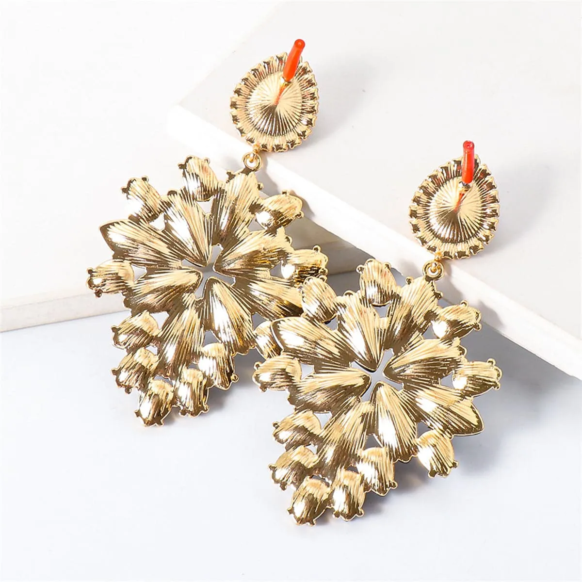 Cubic Zirconia & Black Crystal Marquise-Cut Cluster Drop Earrings