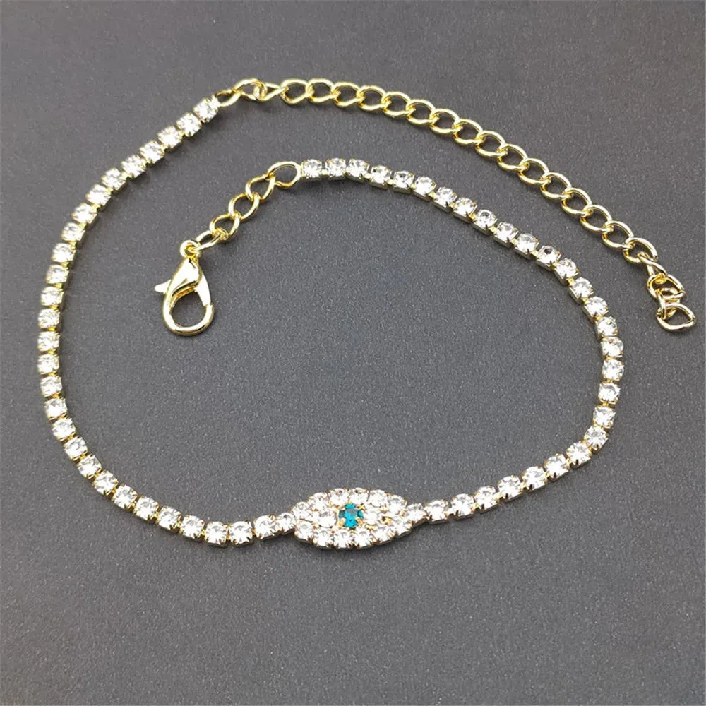 Cubic Zirconia Leg Chain Anklet Bracelets