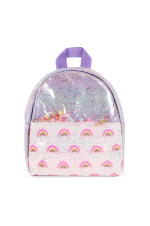 Cute Rainbow Glitter Kids Backpack Purple - Pack of 6