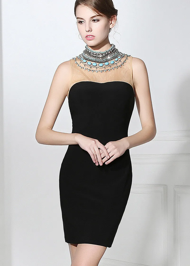 Dacron Cocktail Dresses With Beadings