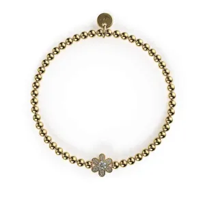 Daffodil | 18k Gold | White Crystal Charm Bracelet