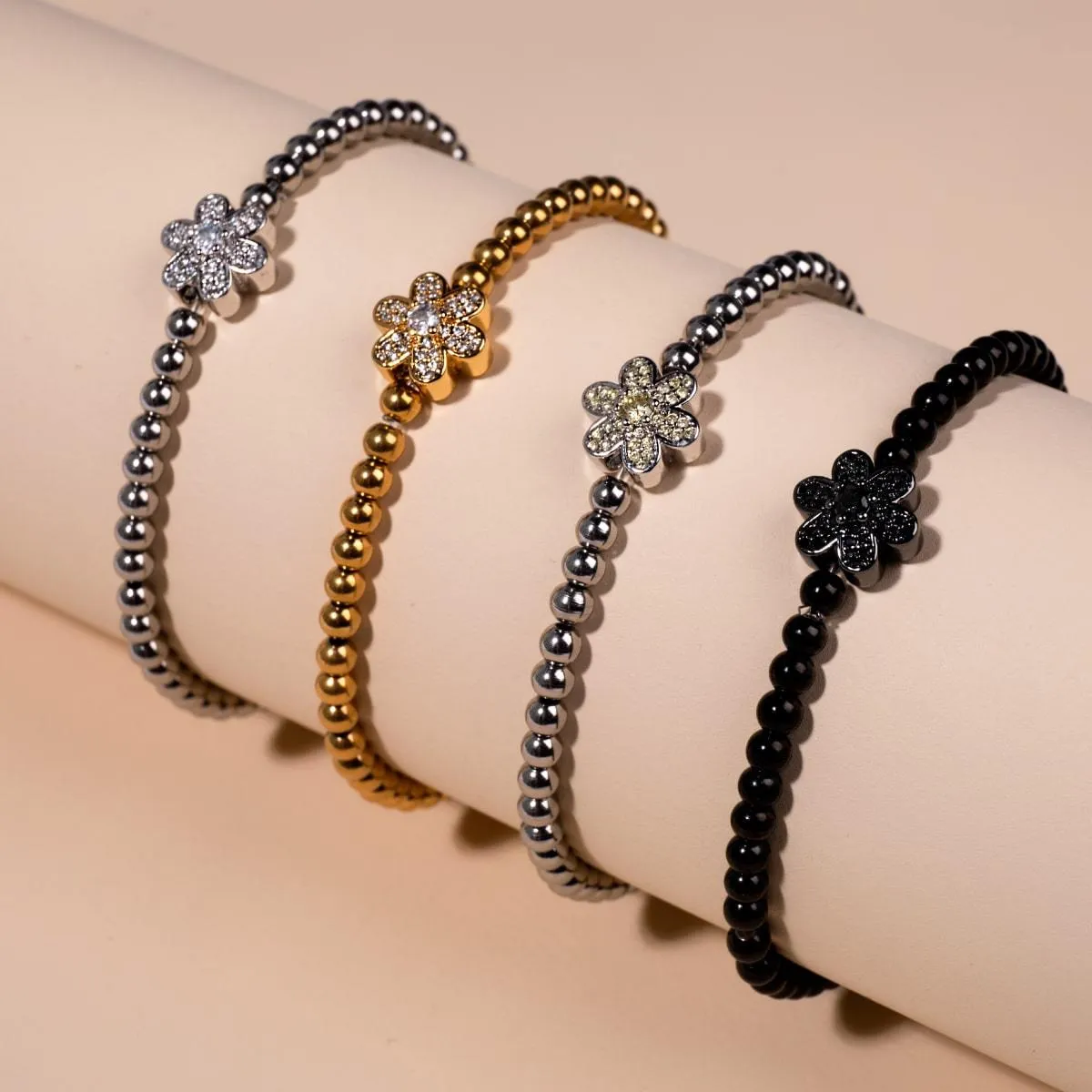Daffodil | Silver | Yellow Crystal Charm Bracelet