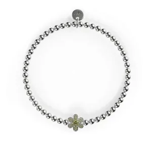 Daffodil | Silver | Yellow Crystal Charm Bracelet