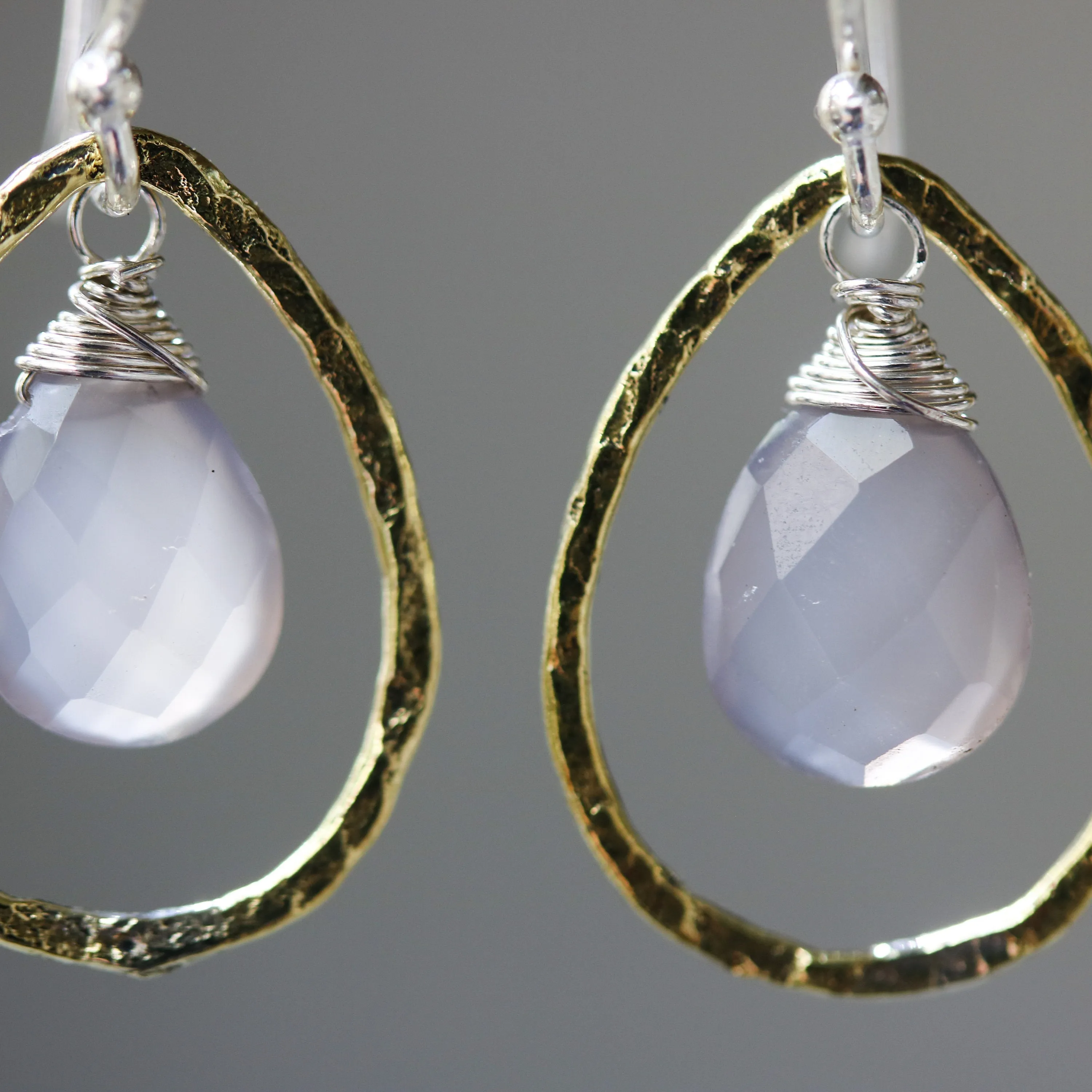 dangle earrings, drop earrings, chalcedony, gemstone earrings, birthstone earrings, boho earrings, silver earrings, brass earrings