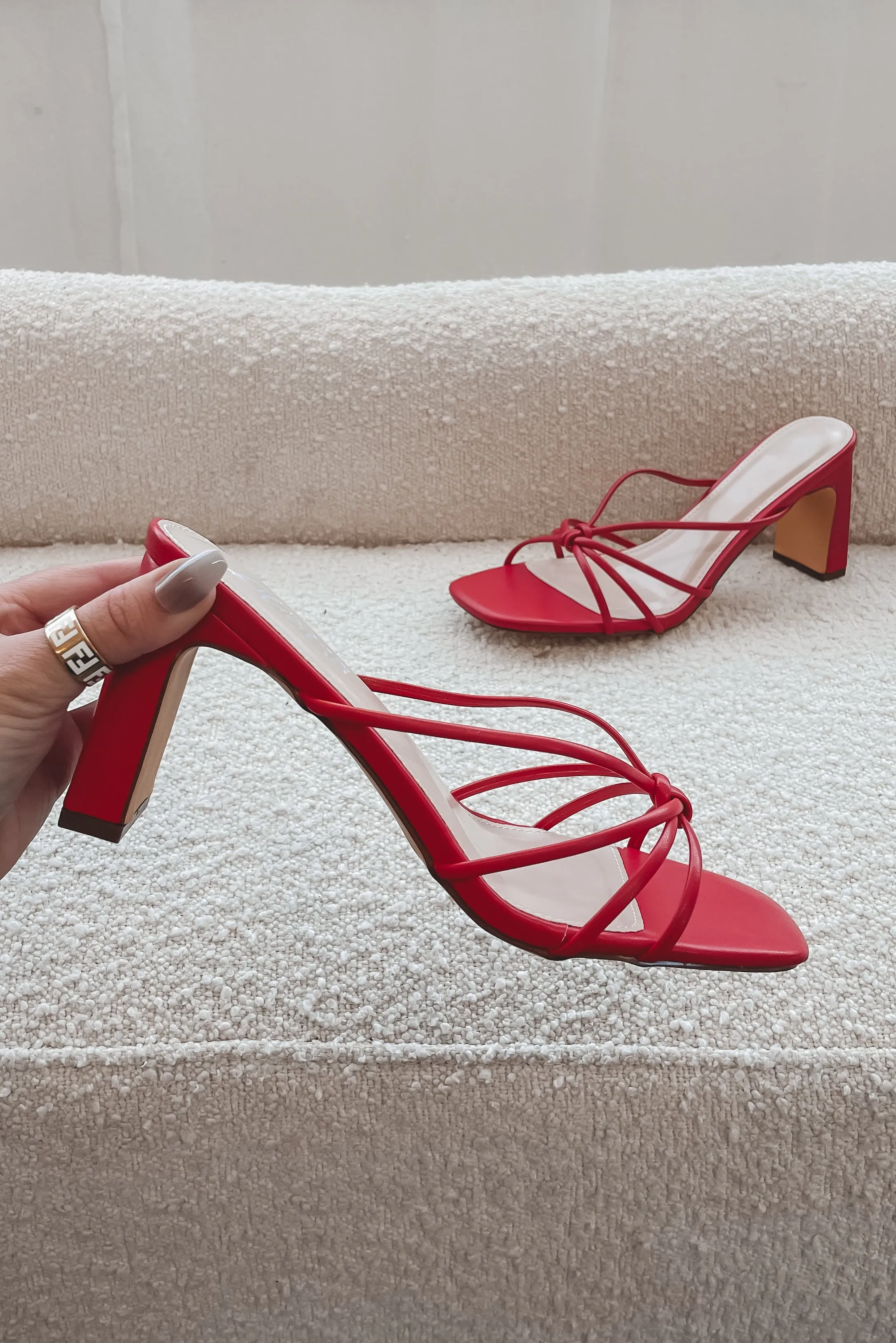 DEAL Head Turner Slip On Red Block Heels