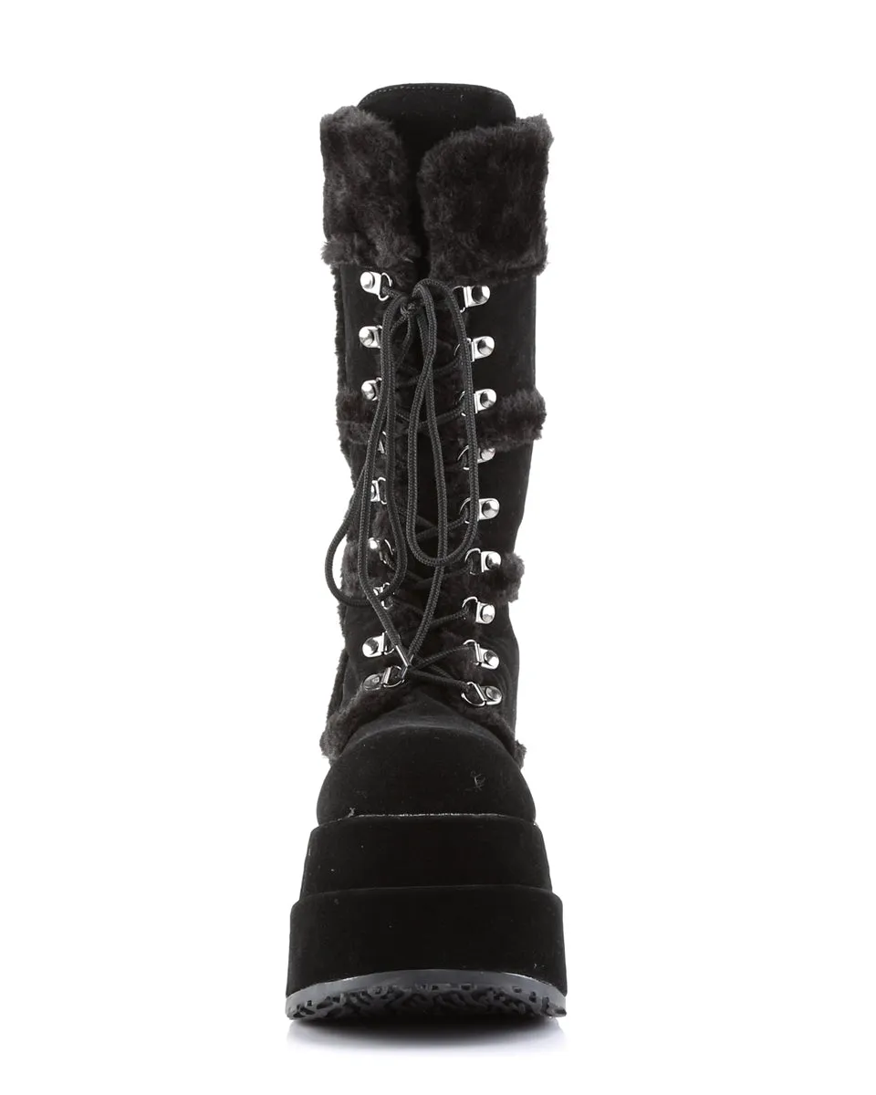 Demonia Black Bear Faux Fur Boots