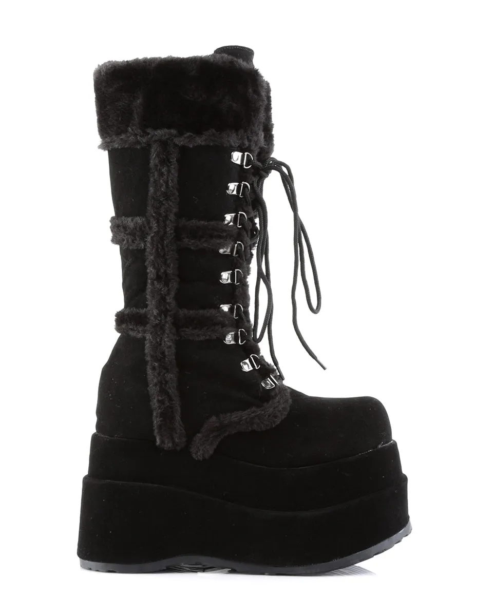 Demonia Black Bear Faux Fur Boots