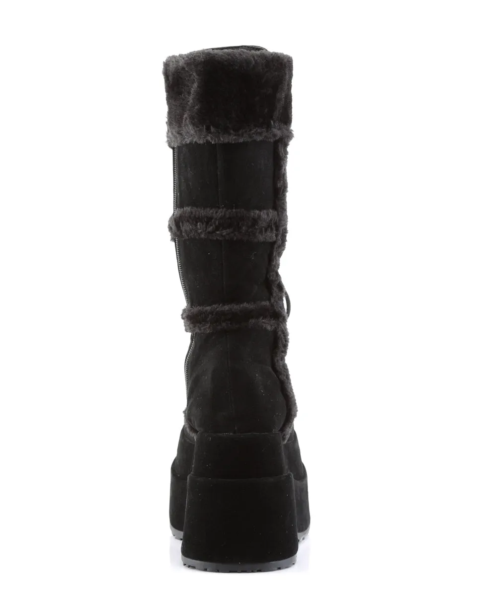 Demonia Black Bear Faux Fur Boots