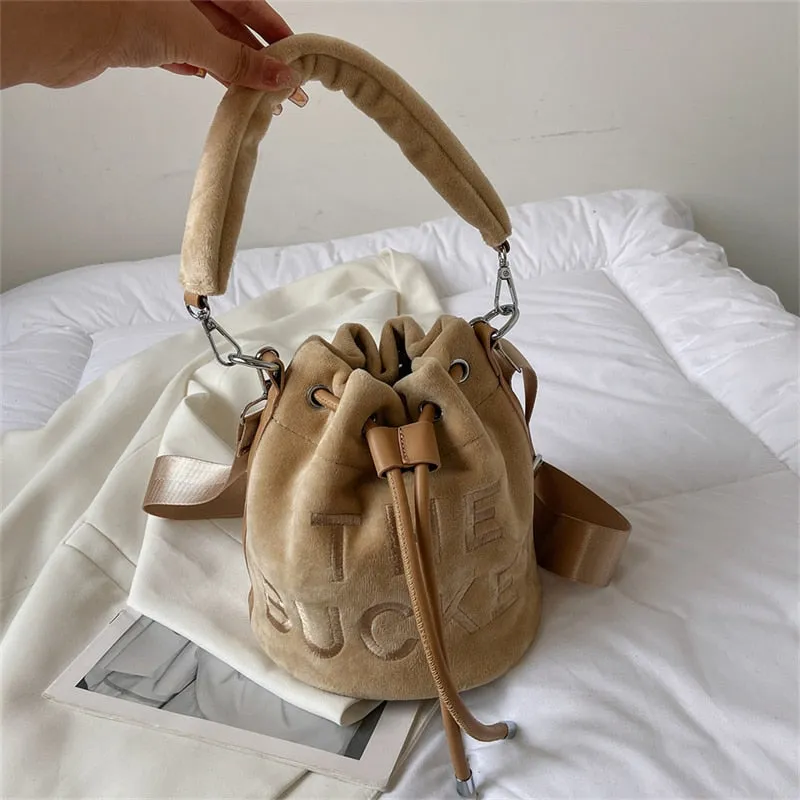 Designer VELOUR Bucket Shoulder Crossbody Bags