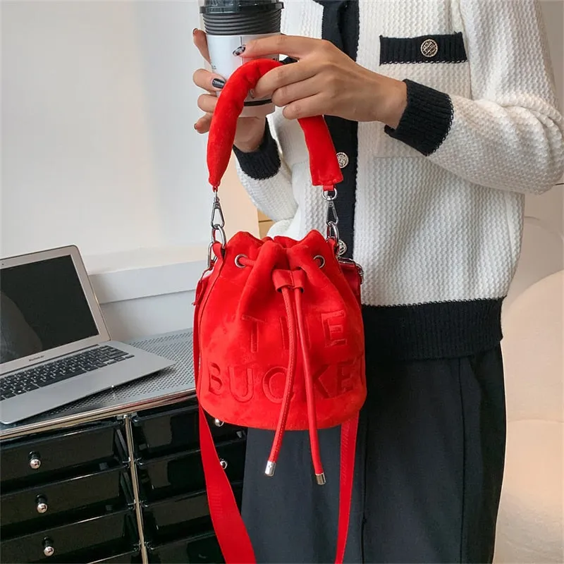 Designer VELOUR Bucket Shoulder Crossbody Bags