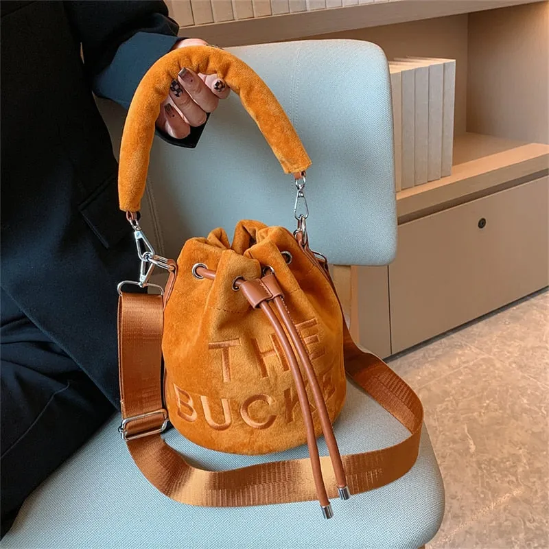 Designer VELOUR Bucket Shoulder Crossbody Bags
