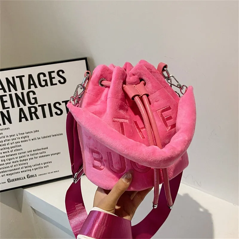Designer VELOUR Bucket Shoulder Crossbody Bags