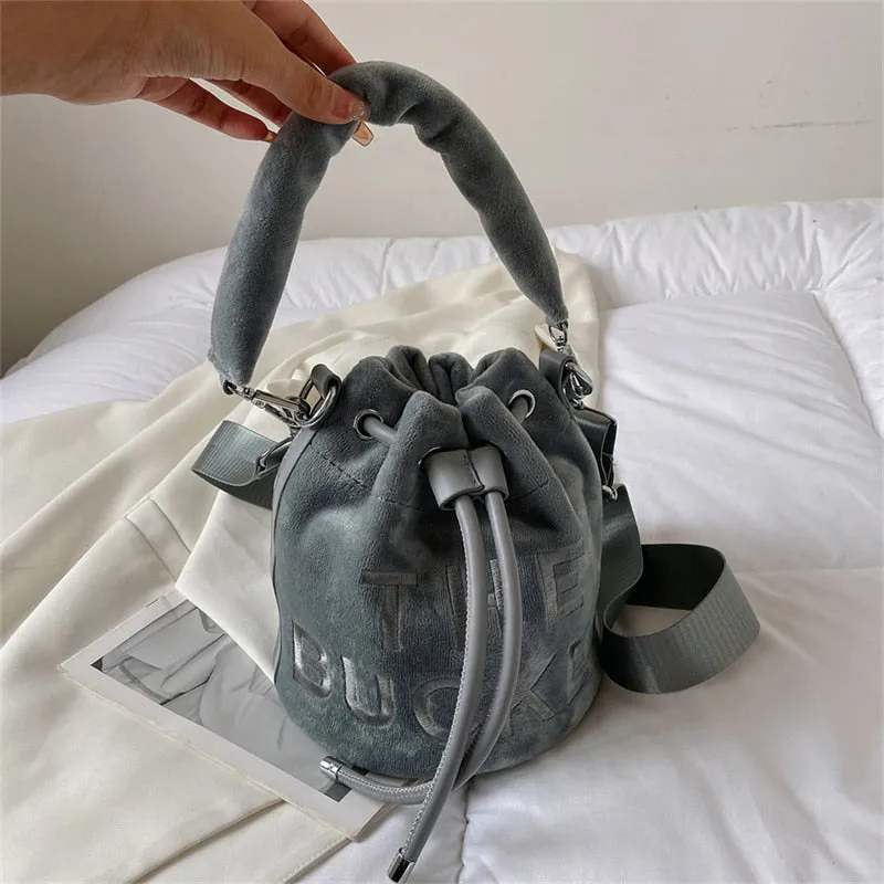 Designer VELOUR Bucket Shoulder Crossbody Bags