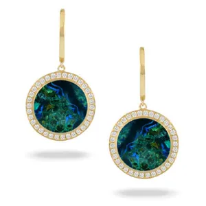Diamond & Azurite Malachite Earrings