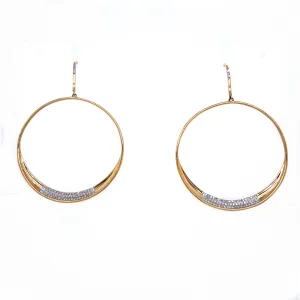 Diamond Circle Dangle Earrings