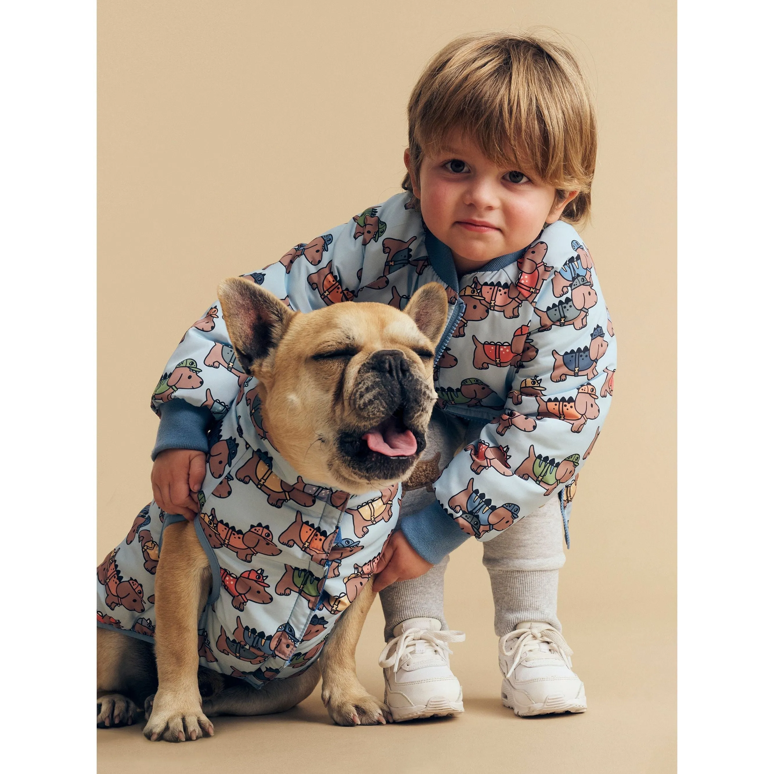 Dino Dog Reversible Bomber Mountain Blue