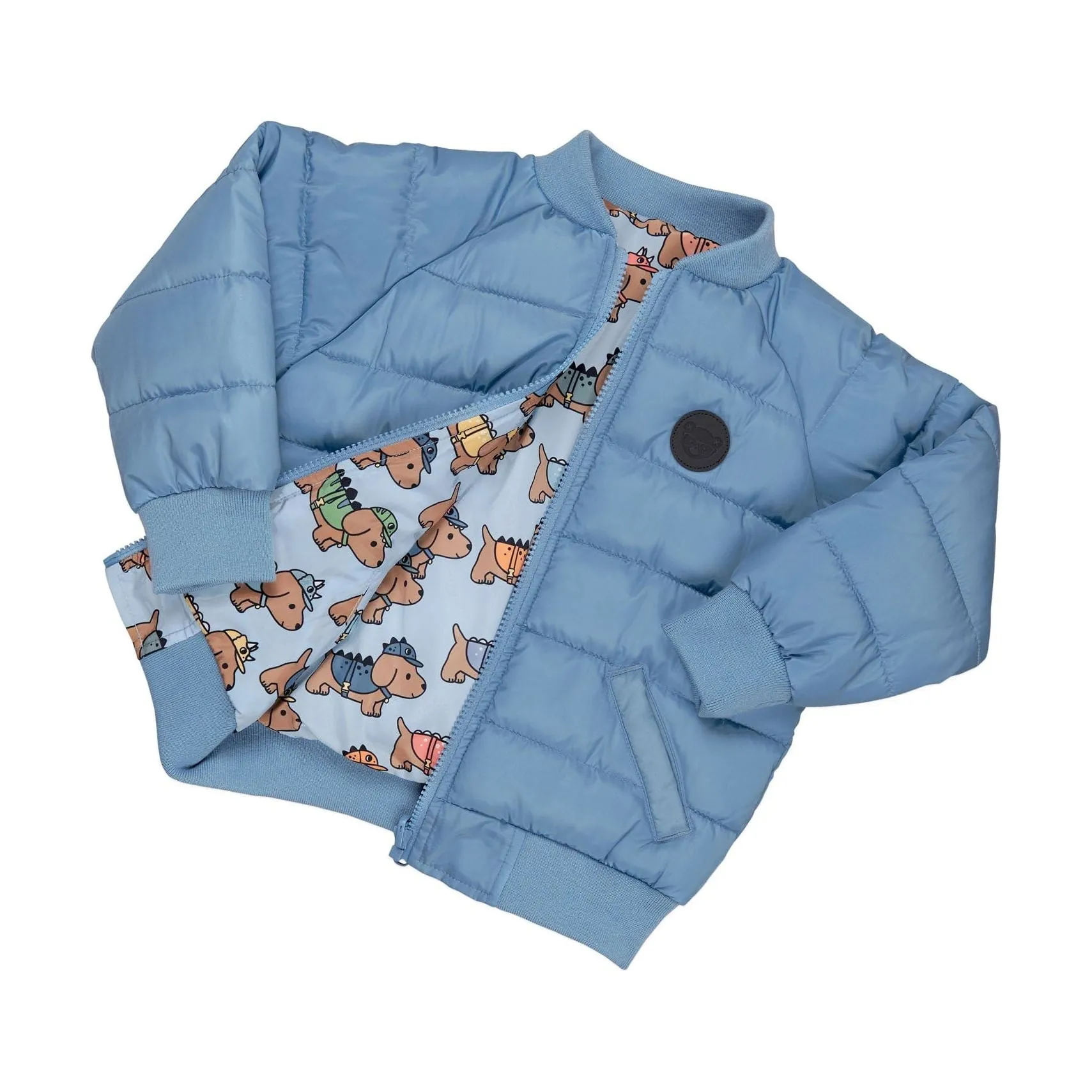 Dino Dog Reversible Bomber Mountain Blue