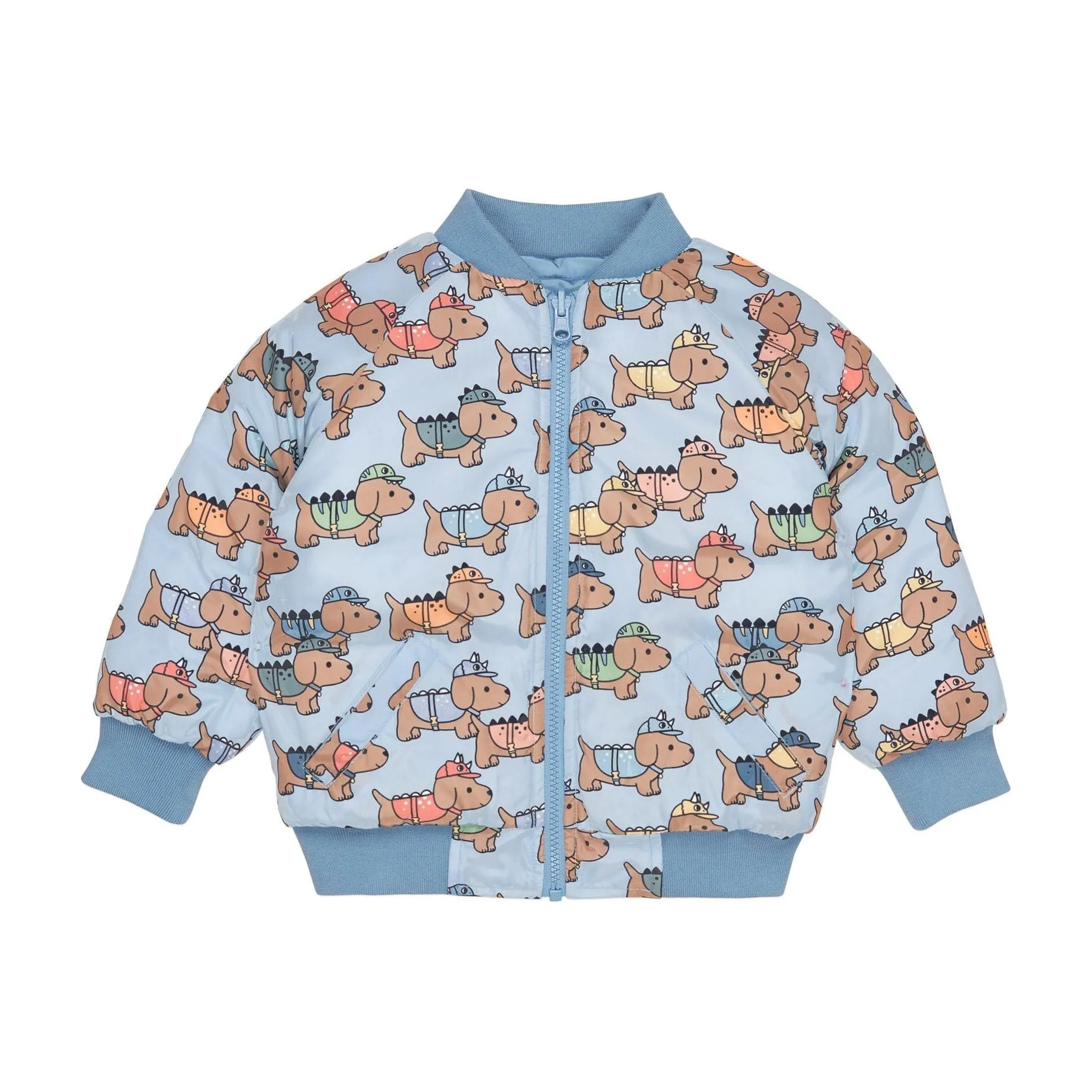 Dino Dog Reversible Bomber Mountain Blue