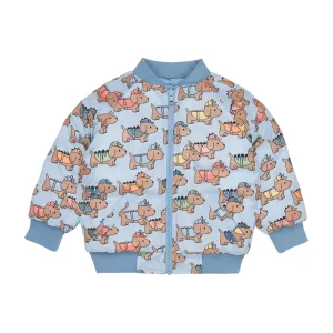 Dino Dog Reversible Bomber Mountain Blue