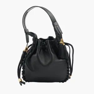 DIOR Black Leather Handbag with Tassel Detailing
