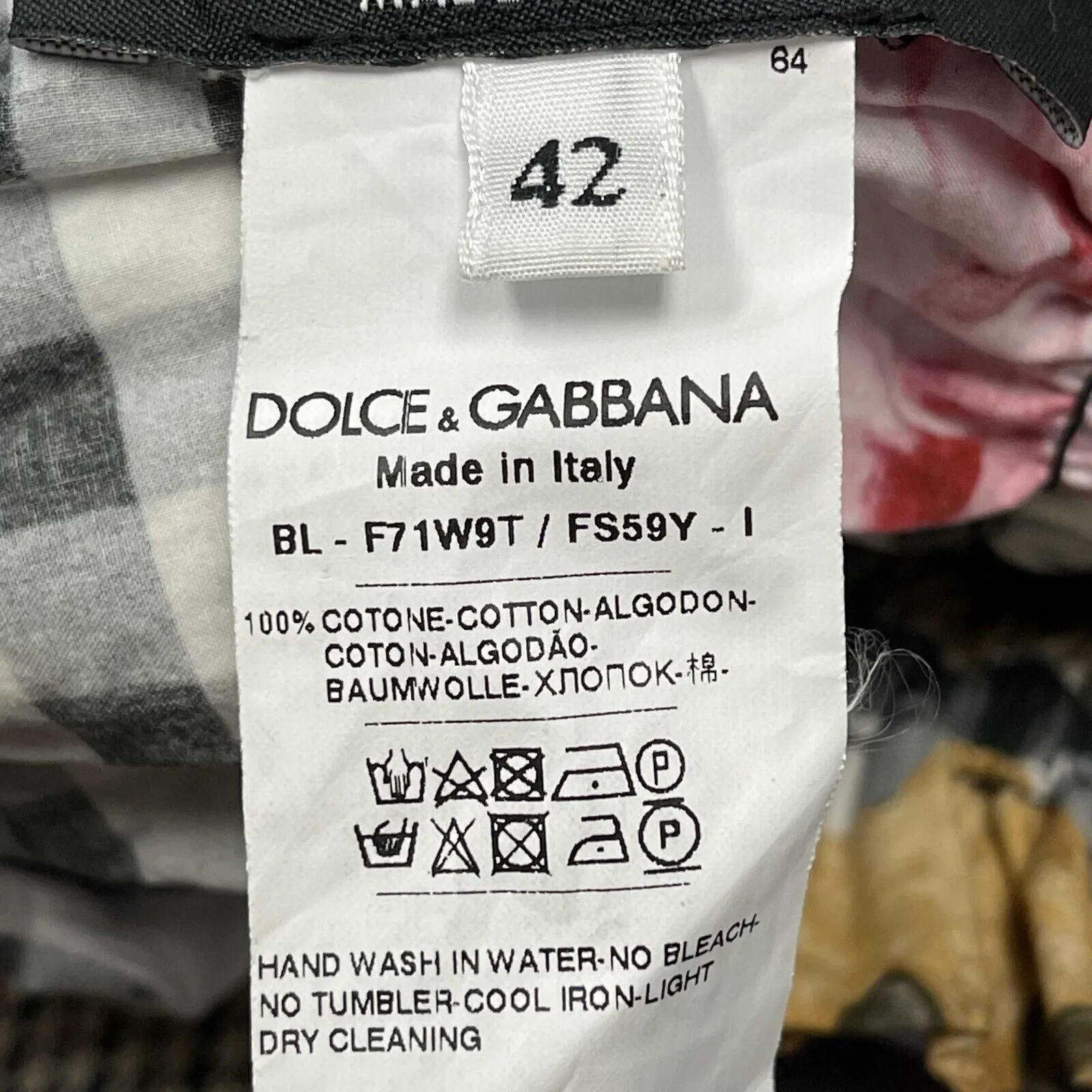 Dolce & Gabbana -Cropped Off Shoulder Plaid Gingham print cotton IT 42 US 6 top