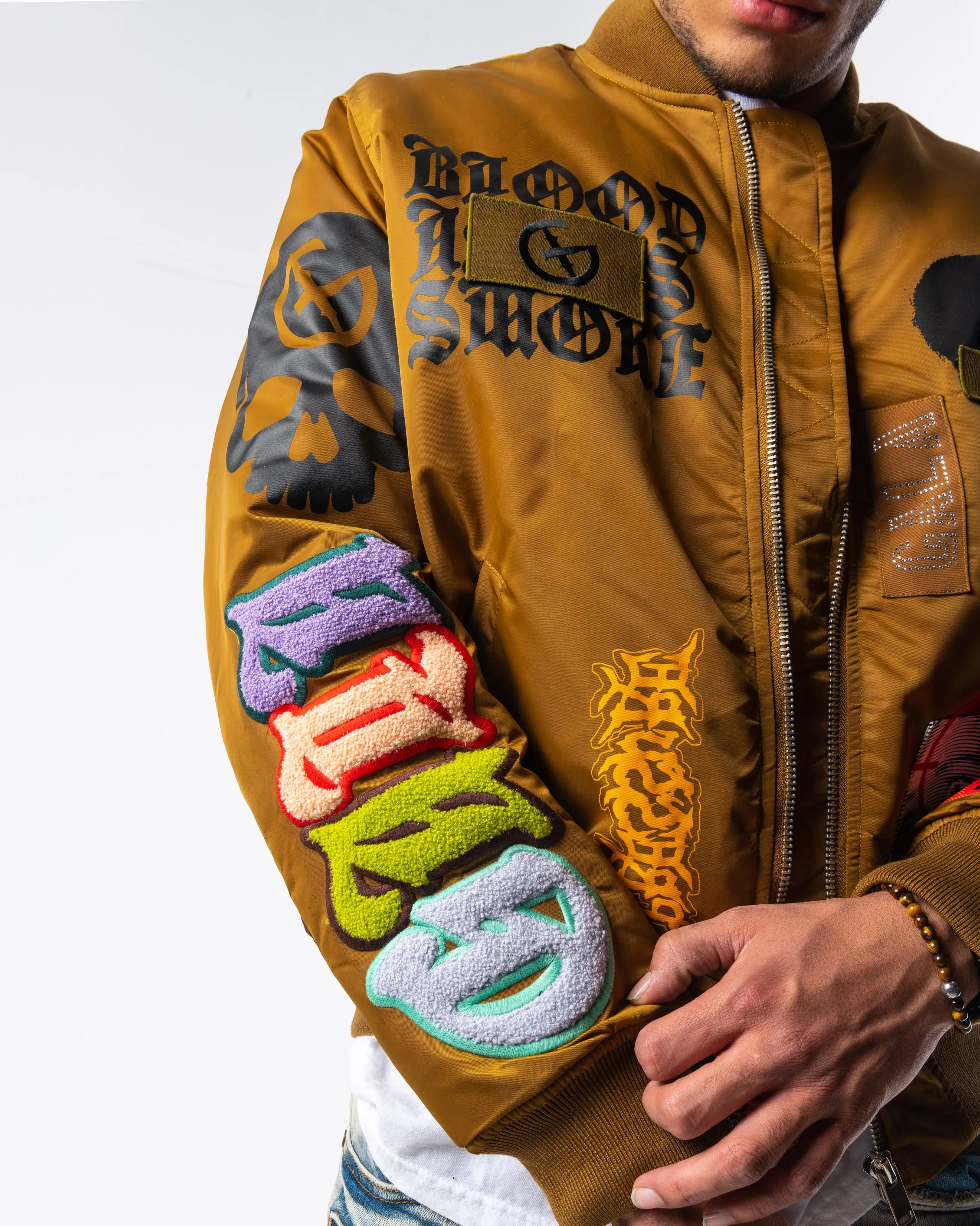 DOOMSDAY BOMBER JACKET (GOLD/SEPIA)