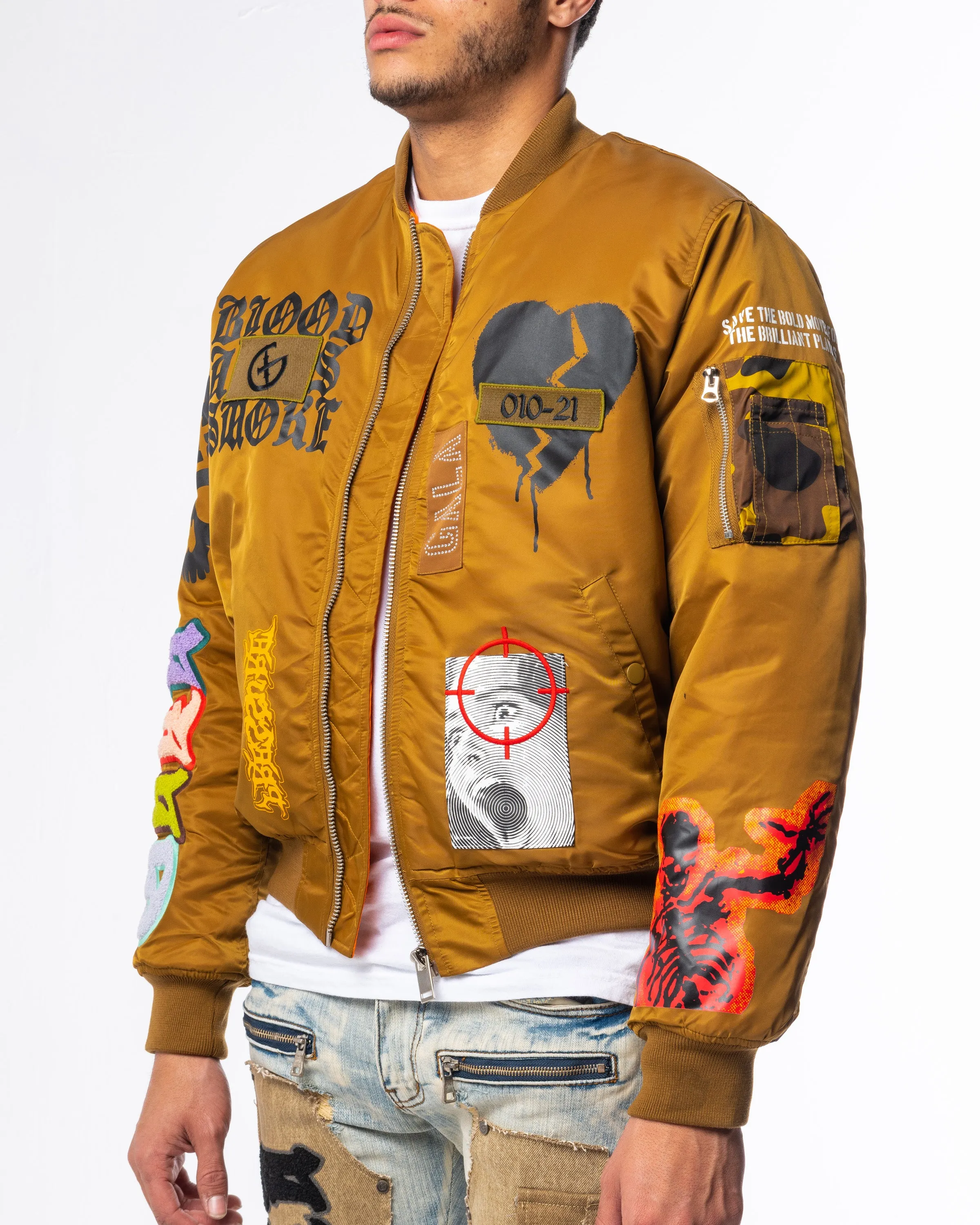 DOOMSDAY BOMBER JACKET (GOLD/SEPIA)