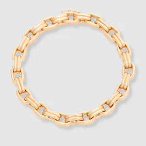 Double Box Chain Bracelet 18K Yellow Gold, Medium Link, 7.25"