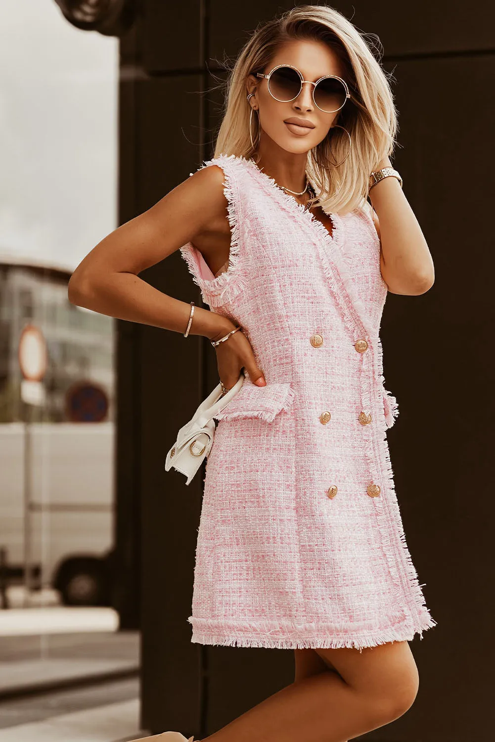 Double Breasted Vest Dress