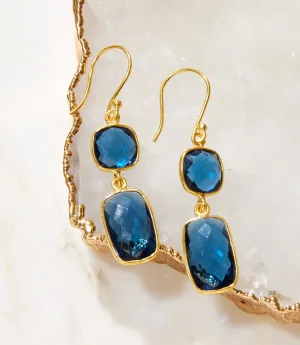 Double Drop Gemstone Earrings