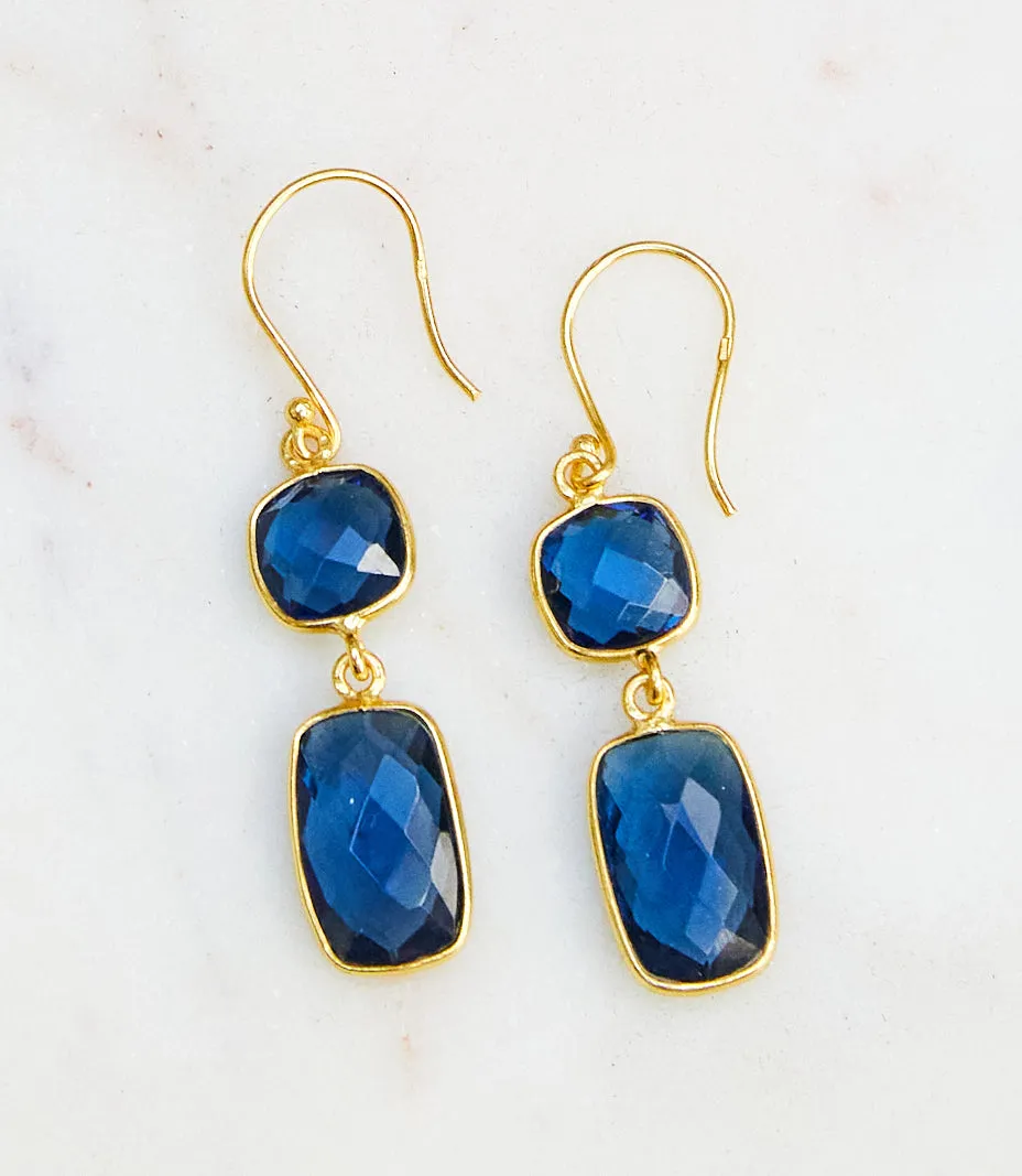 Double Drop Gemstone Earrings