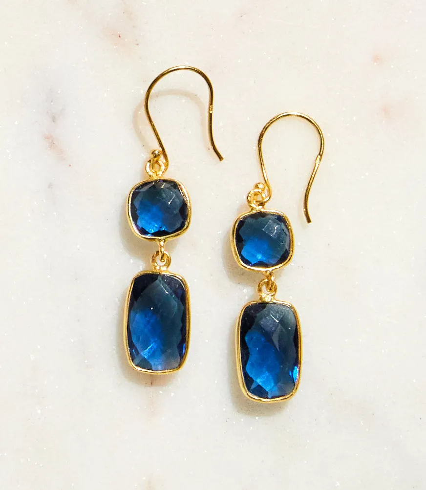 Double Drop Gemstone Earrings