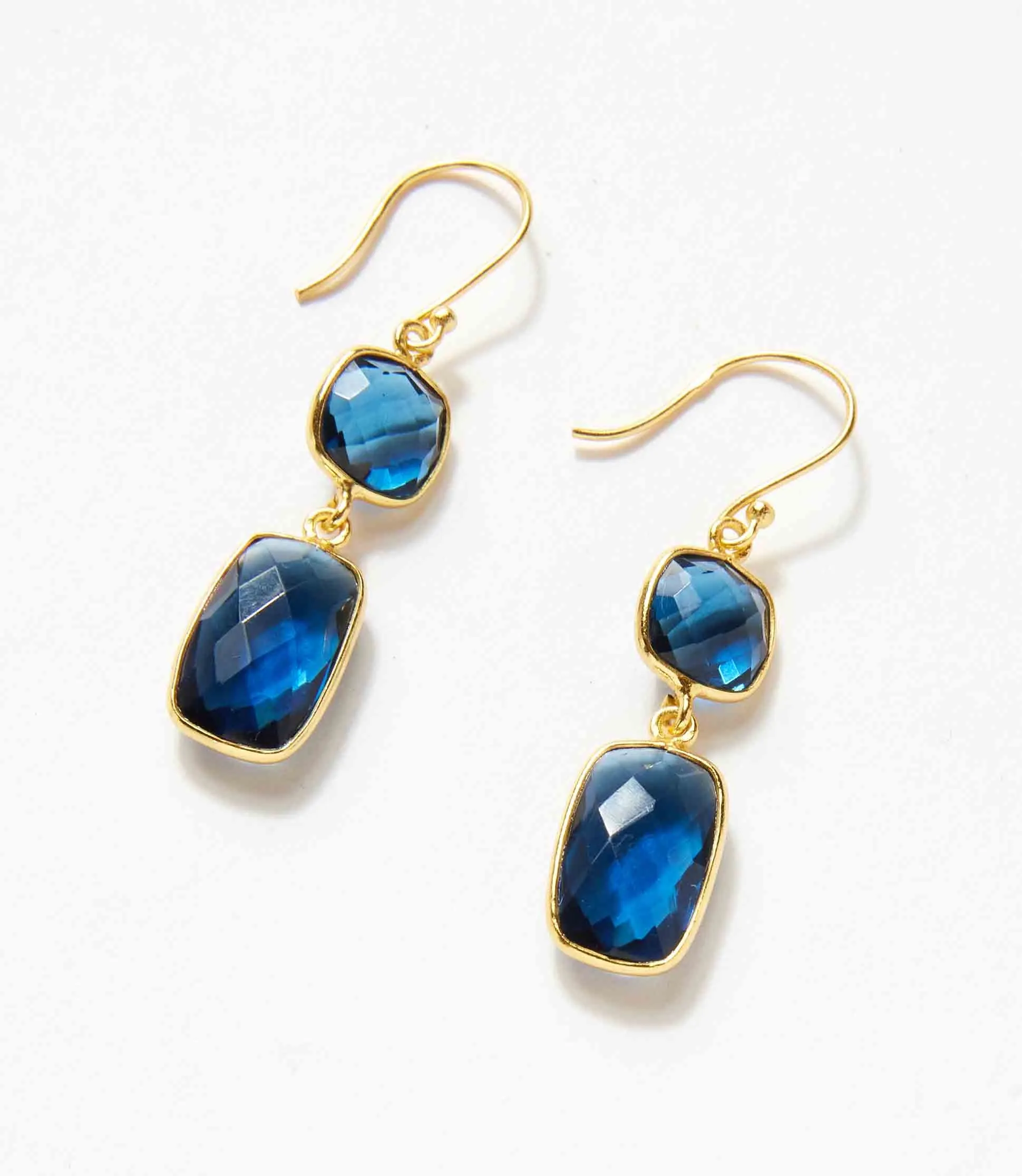 Double Drop Gemstone Earrings