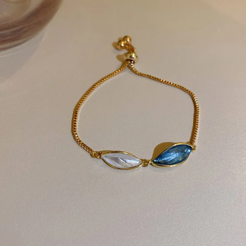 Double Layer Charm Chain Bracelet for Women Gold Wedding Jewelry