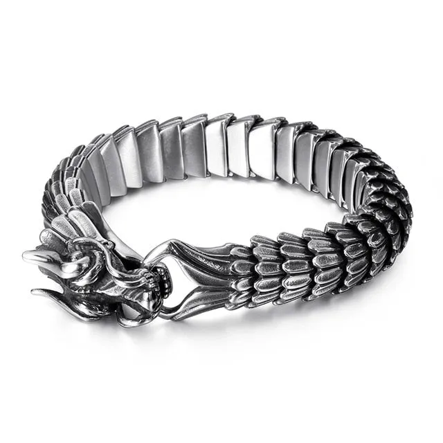 Dragon Link Chain Bracelet, Stainless Steel