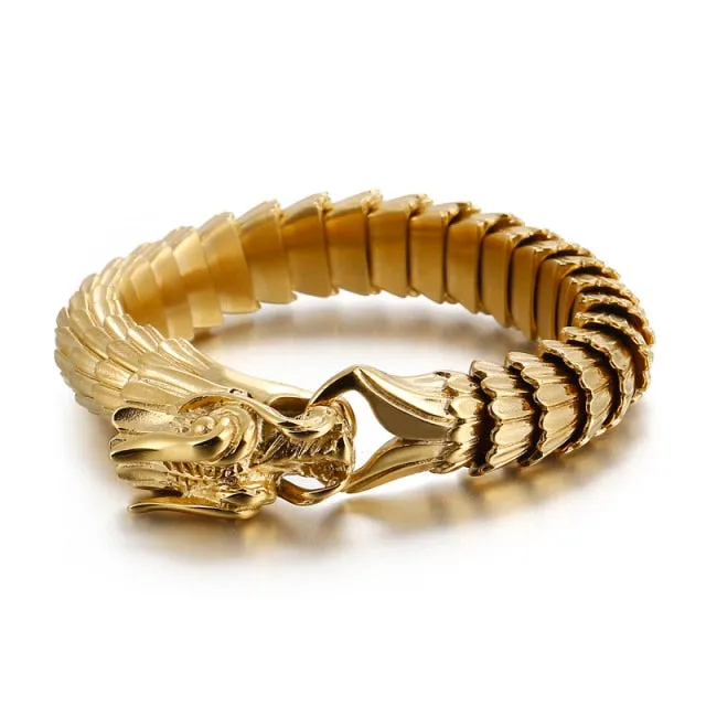 Dragon Link Chain Bracelet, Stainless Steel