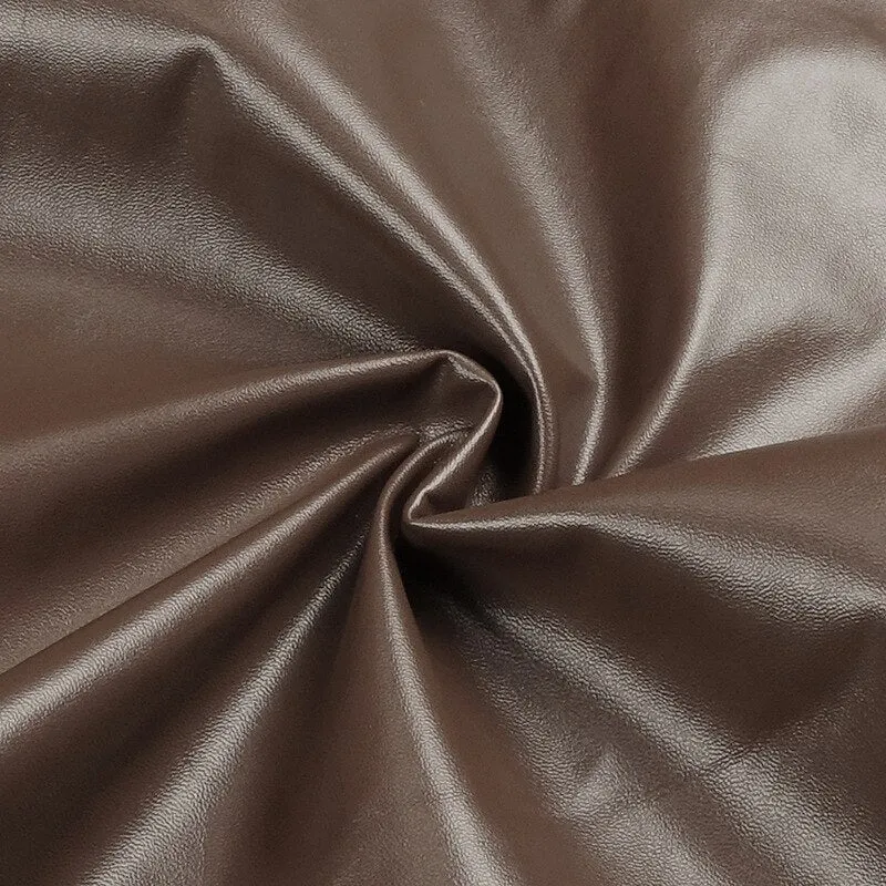 Draped PU LeaTher Midi Dress