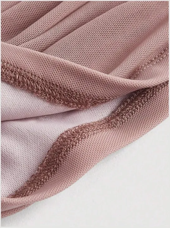Dusty Pink One Shoulder Ruched Red Slim Fit Crop Top