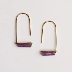 Earrings | Amethyst Gemstone Drop | JaxKelly