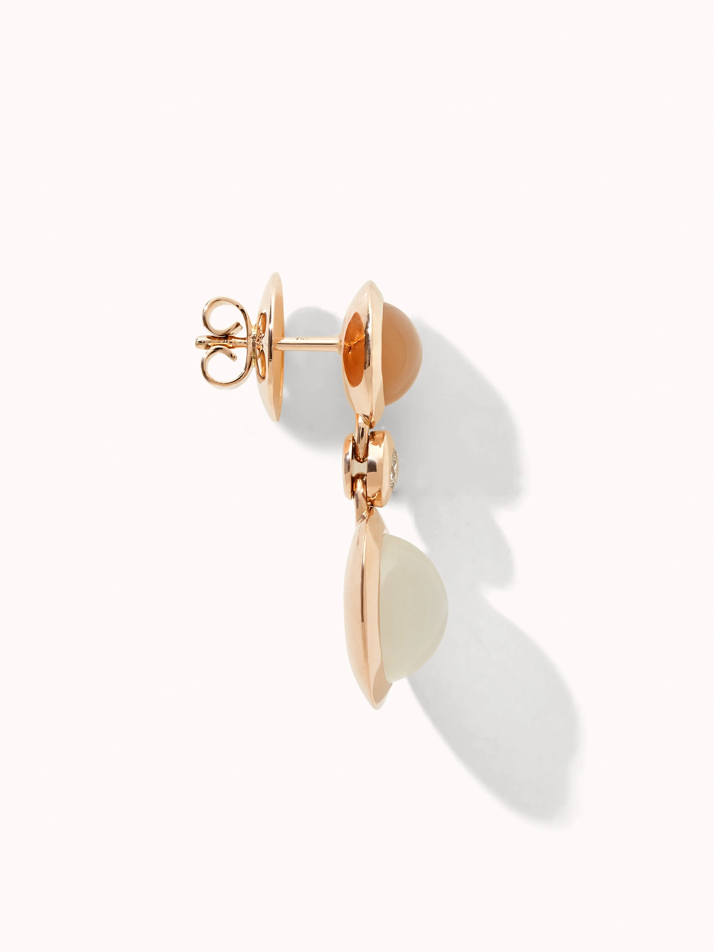 Earrings BOUTON 2 Cabochons 'Camel' / Classic