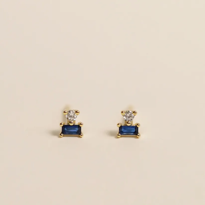 Earrings | Sapphire Double Stud Stack | JaxKelly