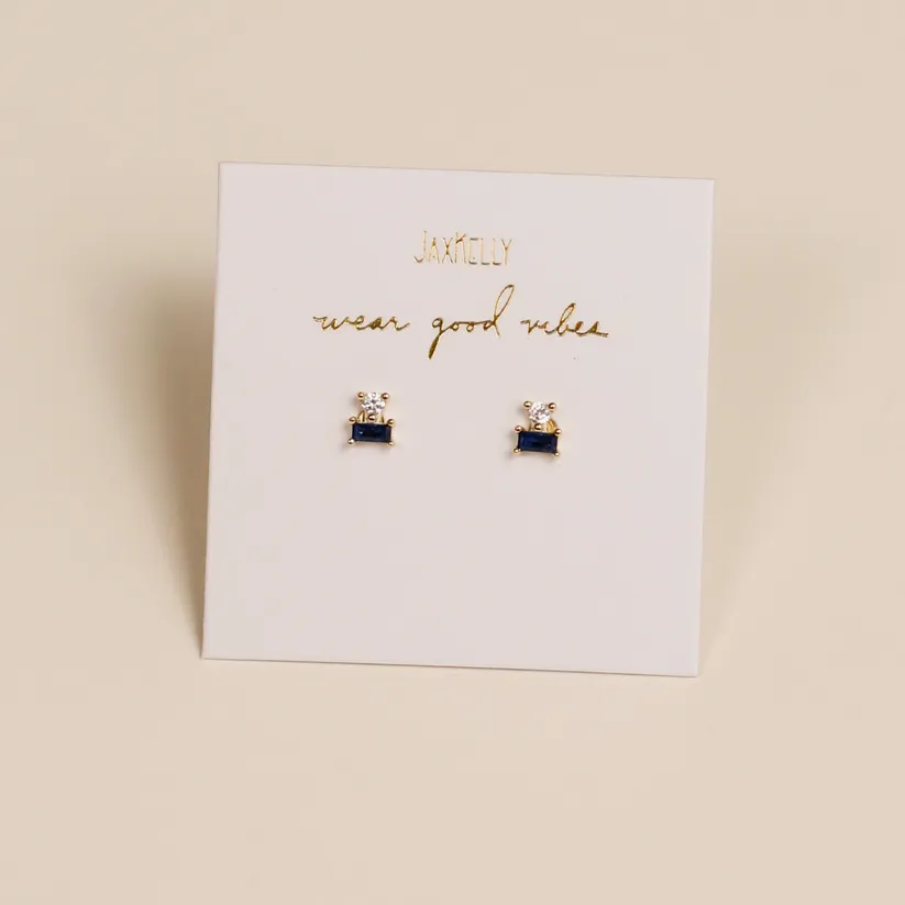 Earrings | Sapphire Double Stud Stack | JaxKelly